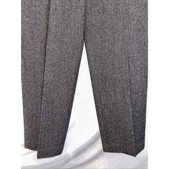 Talbots Women’s 10 Gray Wool Houndstooth Dress Pants Wide Leg Lined Career - Picture 5 of 12